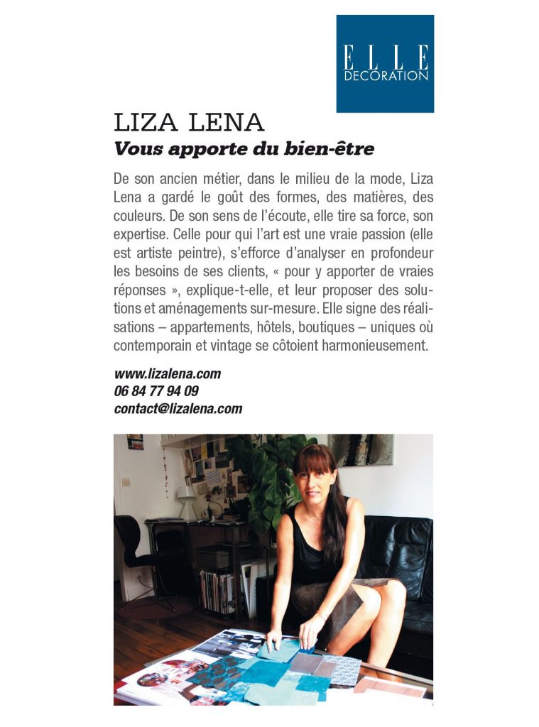 article Liza Lena dans Elle Déco